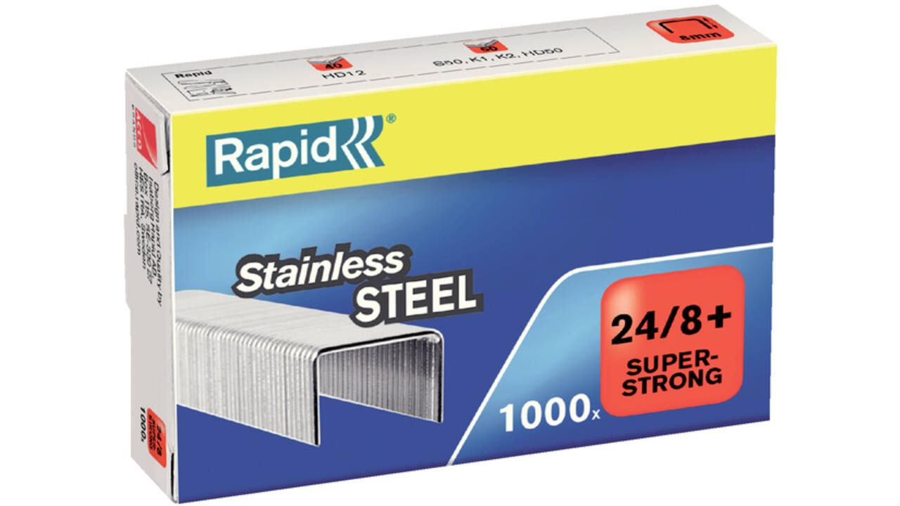 Nieten Rapid 24/8 RVS superstrong 1000 stuks