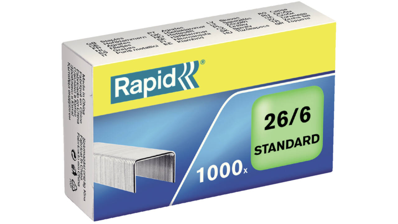Nieten Rapid 26/6 gegalvaniseerd standaard 1000 stuks