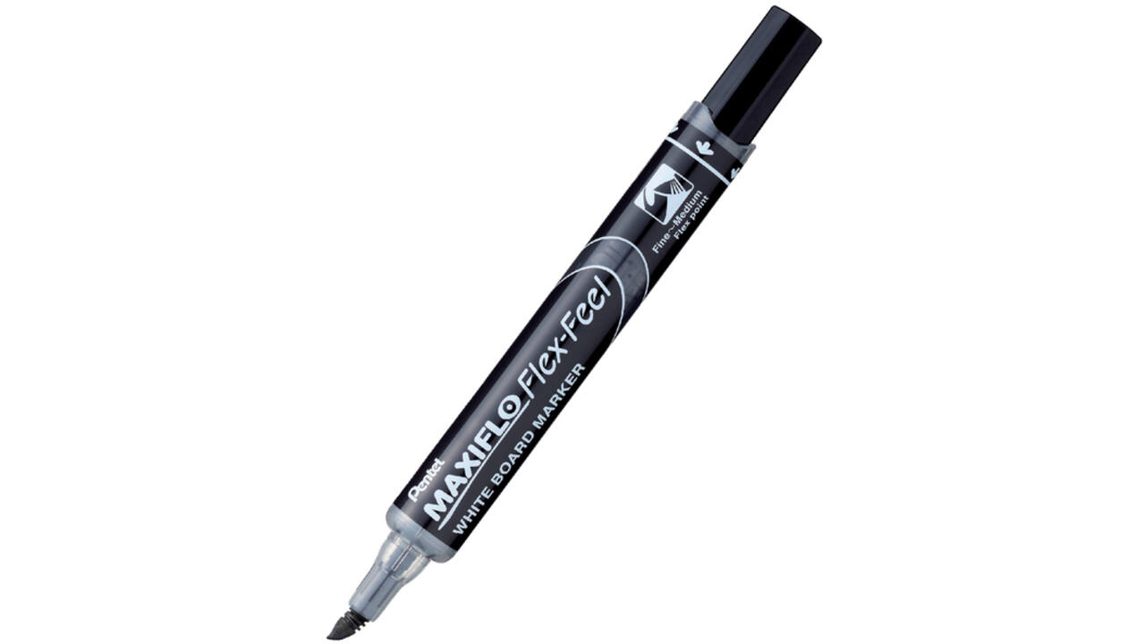 Viltstift Pentel MWL5SBF Maxiflo whiteboard rond 1.5-4.5mm zwart