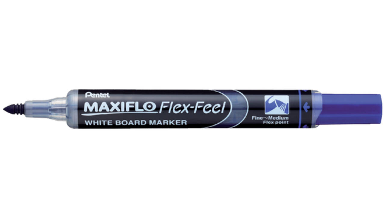 Viltstift Pentel MWL5SBF Maxiflo whiteboard rond 1.5-4.5mm blauw