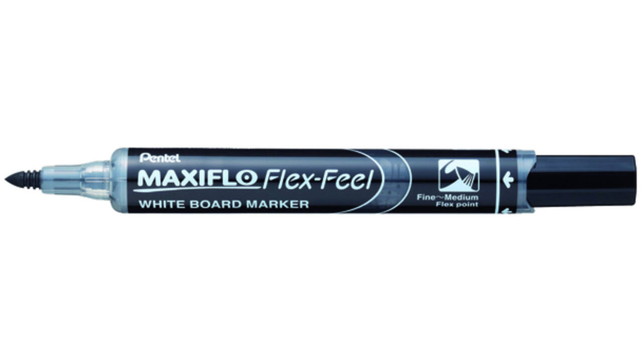 Viltstift Pentel MWL5SBF Maxiflo whiteboard rond 1.5-4.5mm zwart