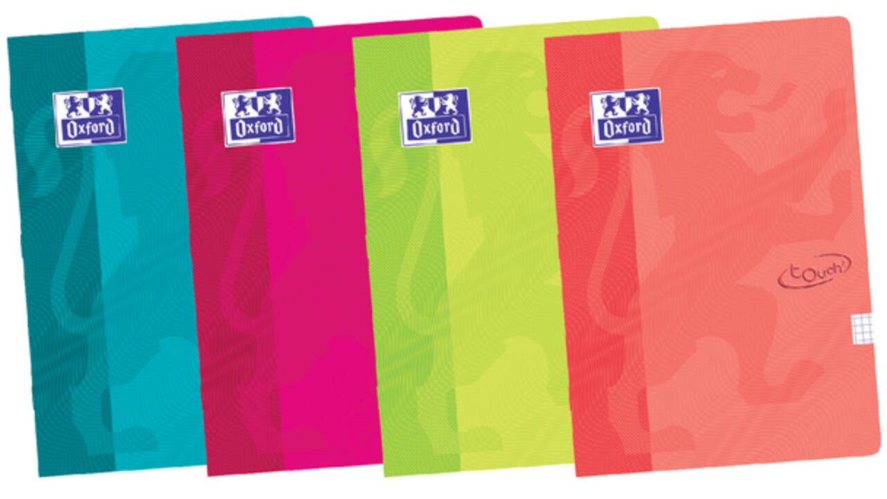Schrift Oxford School Touch A4 ruit 10x10mm 72 pagina's 80gr assorti