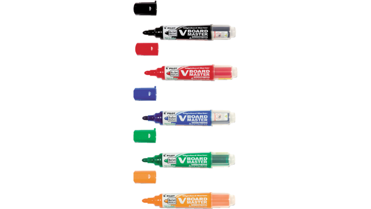 Viltstift PILOT Begreen whiteboard rond medium assorti etui à 5 stuks