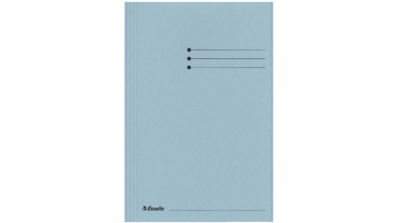 Dossiermap Esselte folio 3 kleppen manilla 275gr blauw