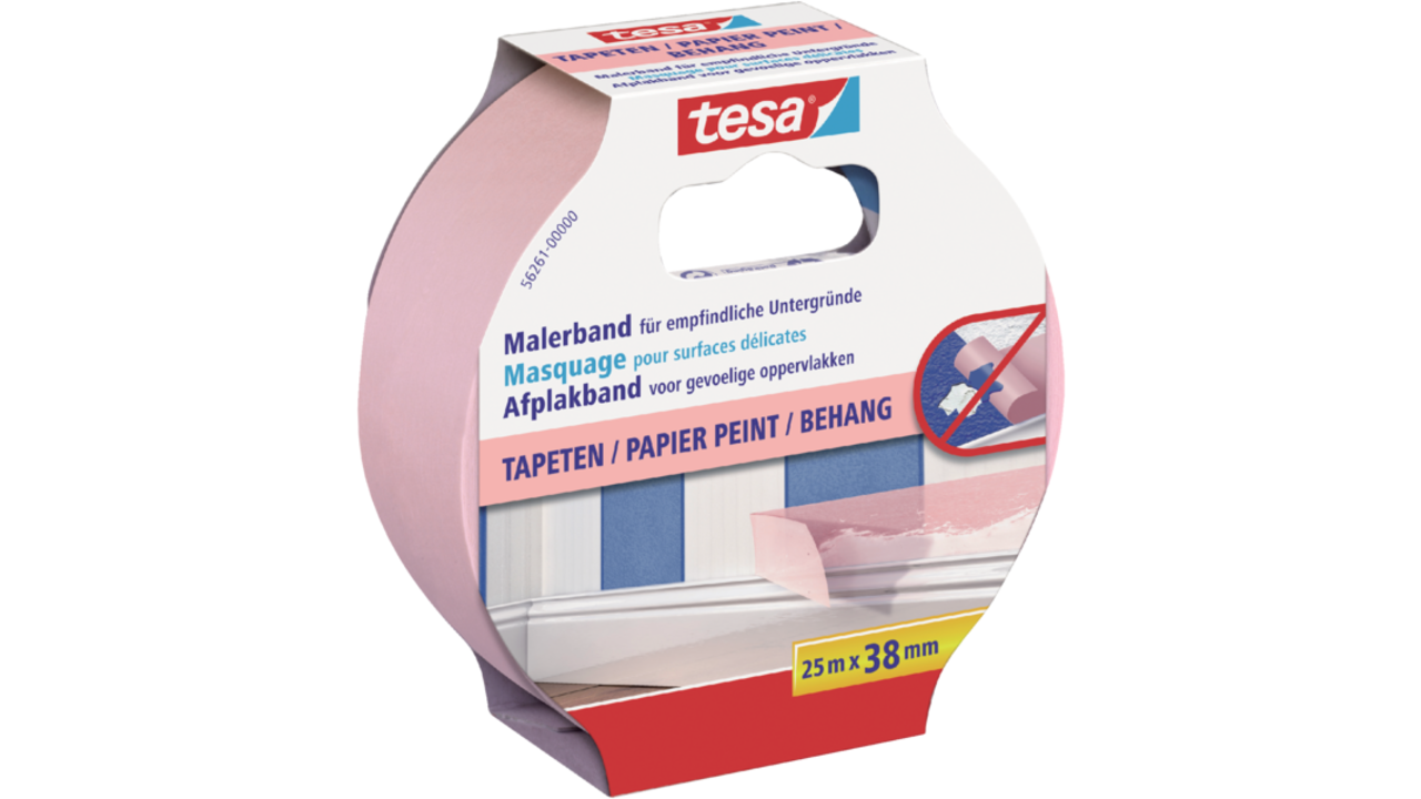 Afplaktape tesa® Professional sensitive 25mx38mm roze