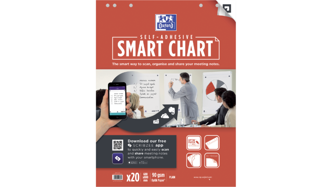 Flipoverpapier Oxford smart 60x80cm blanco 90gr 20v