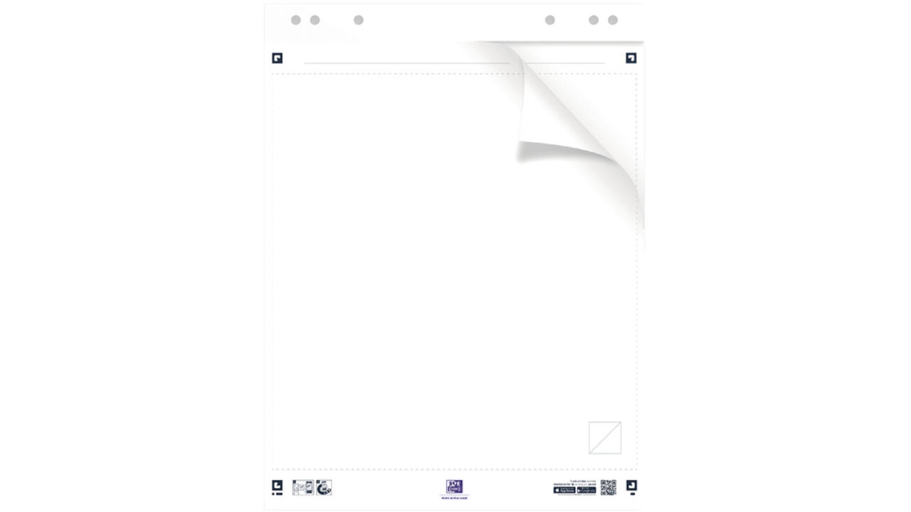 Flipoverpapier Oxford smart 60x80cm blanco 90gr 20v