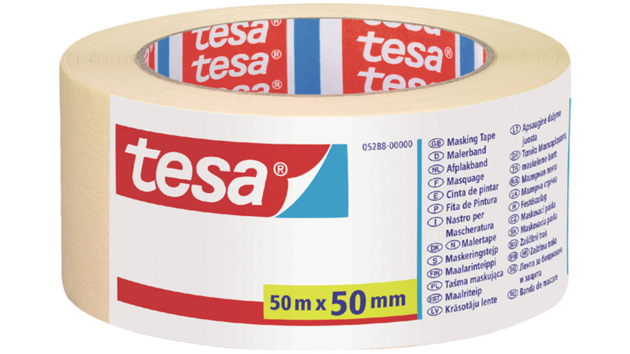 Afplaktape tesa® Economy 50mmx50m creme