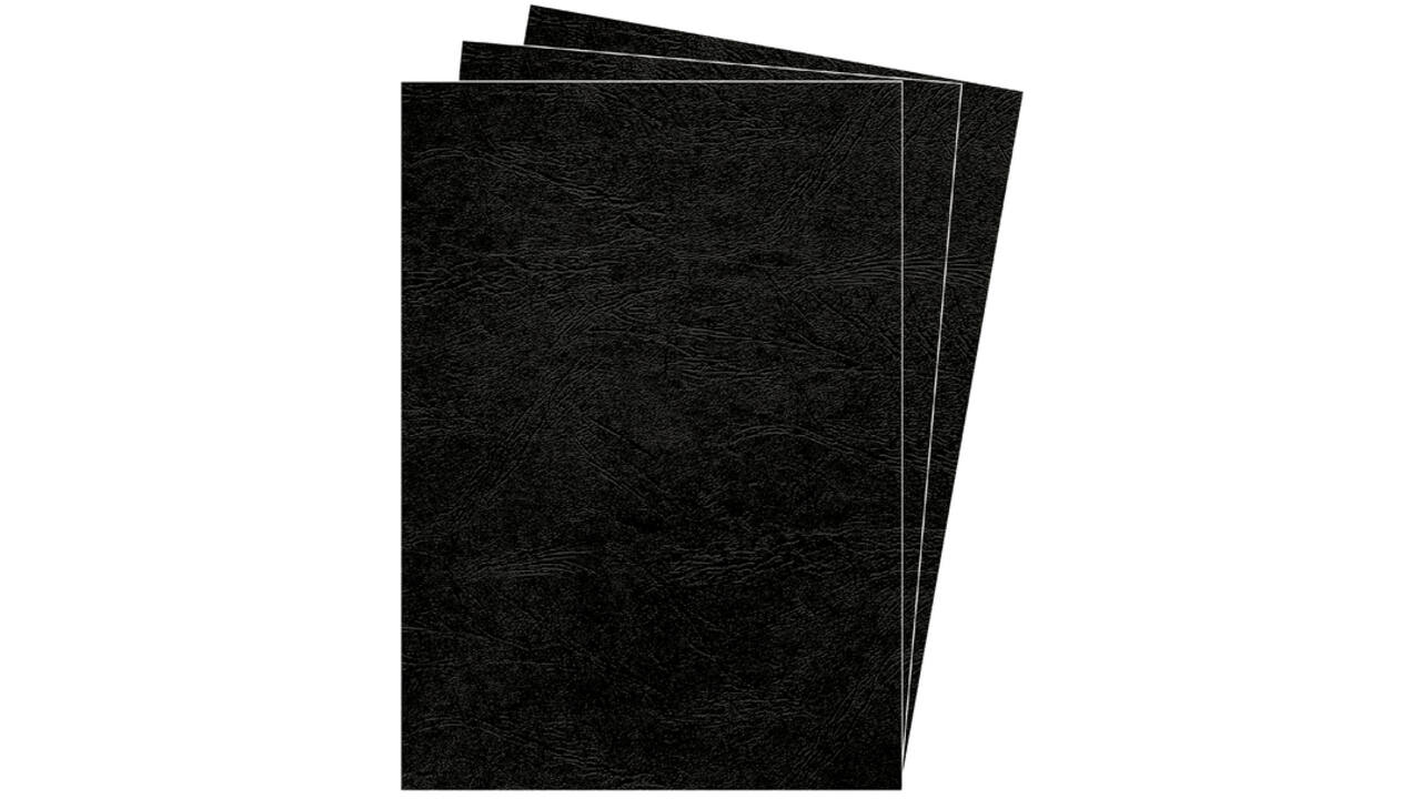 Voorblad Fellowes A4 lederlook zwart 100stuks