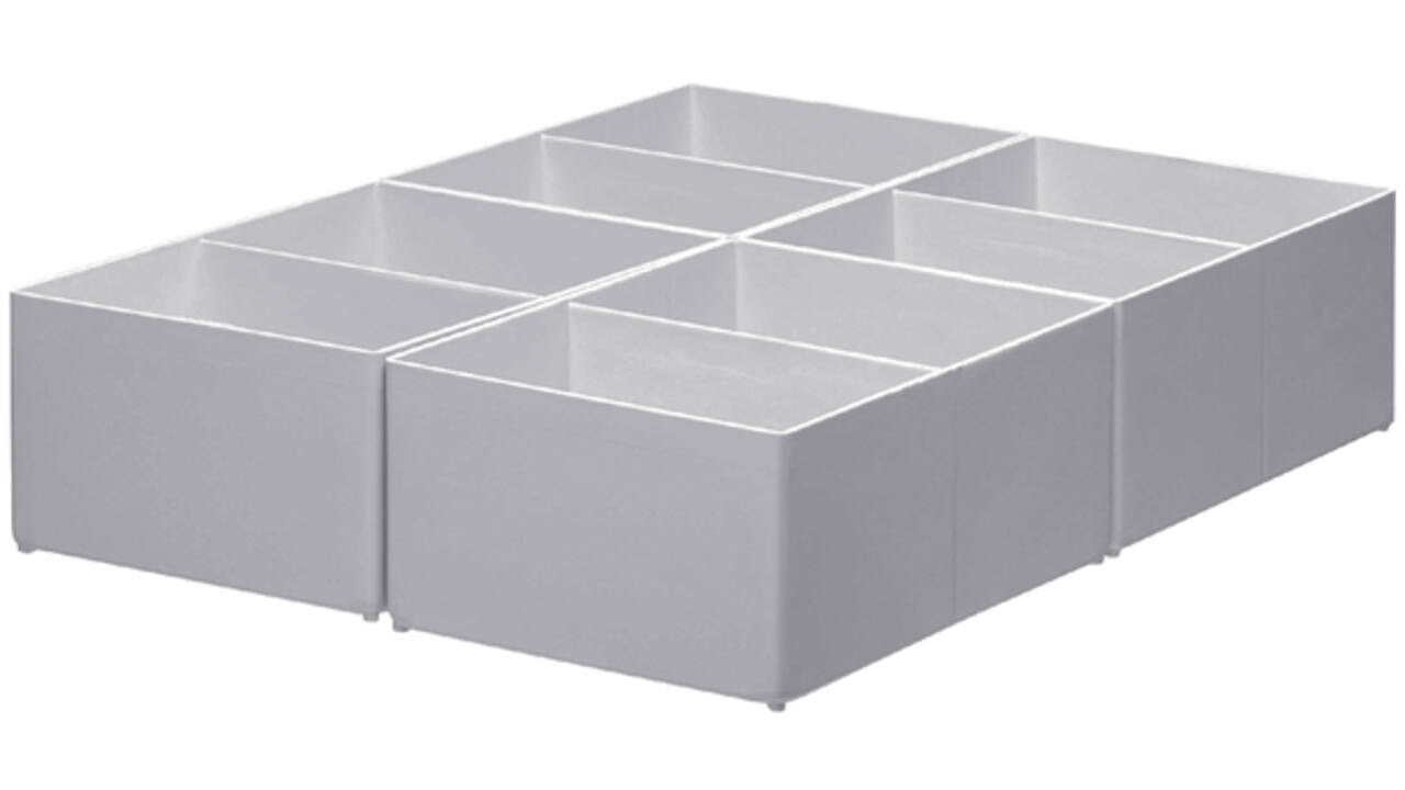 Inzetbak Djois hoog 70x122x168mm 2-vaks grijs