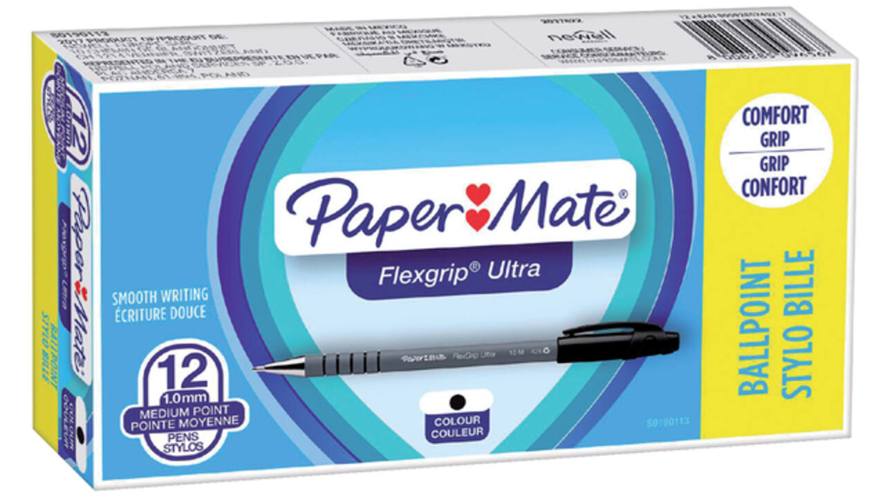 Balpen Paper Mate Flexgrip Ultra stick medium zwart