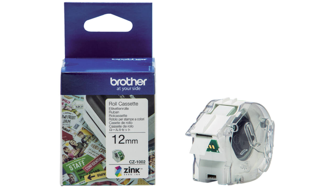 Etiket Brother CZ-1002 12mmX5m kleur opdruk