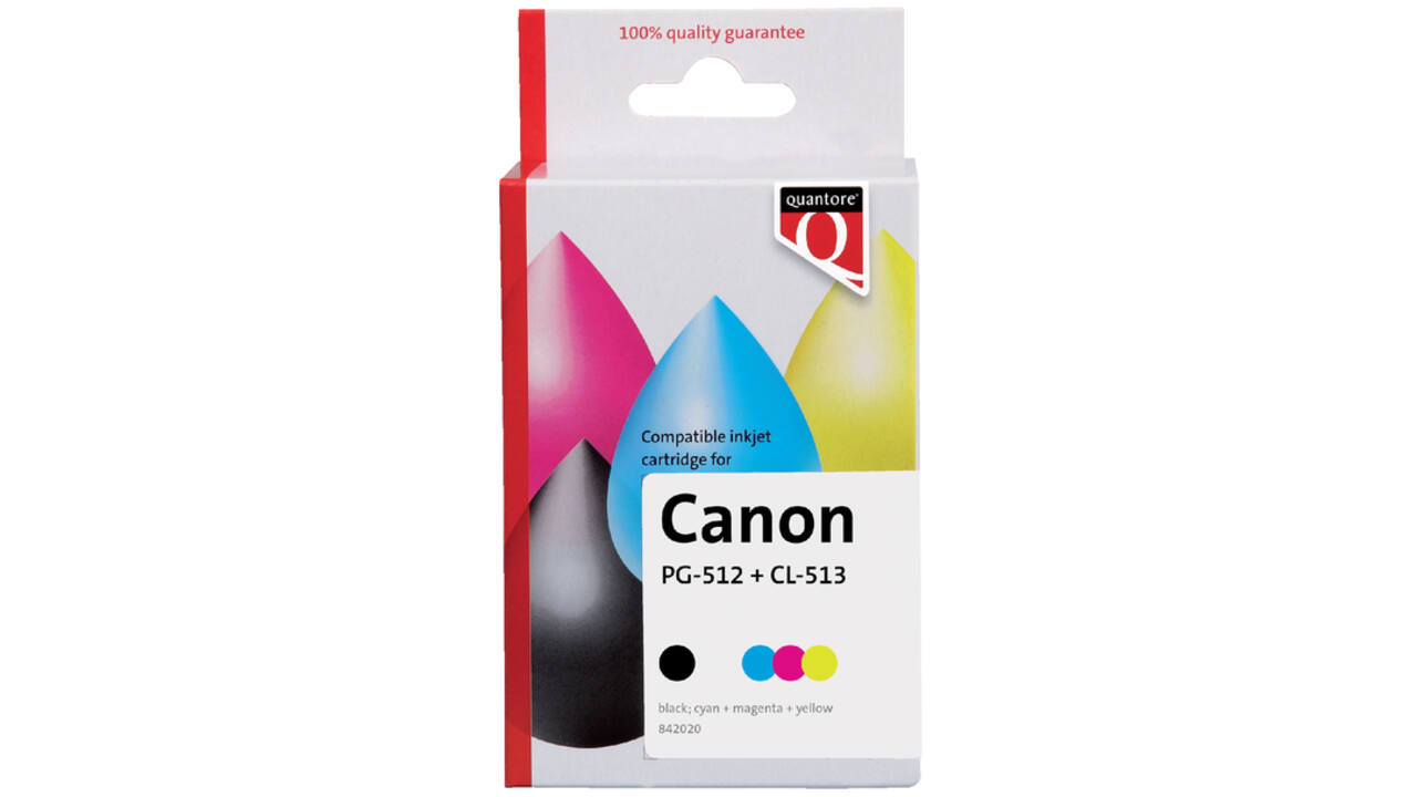 Inktcartridge Quantore alternatief tbv Canon PG-512 CL-513 zwart + 3 kleuren