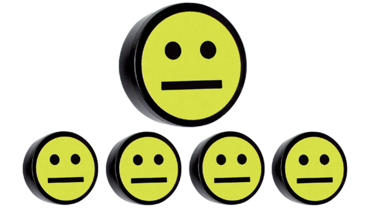 Magneet smiley 35mm geel