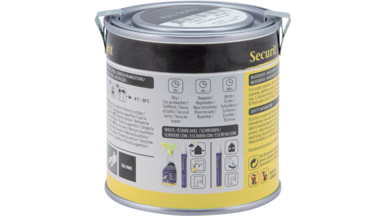 Krijtbord securit acyrlverf waterbasis 250ml zwart