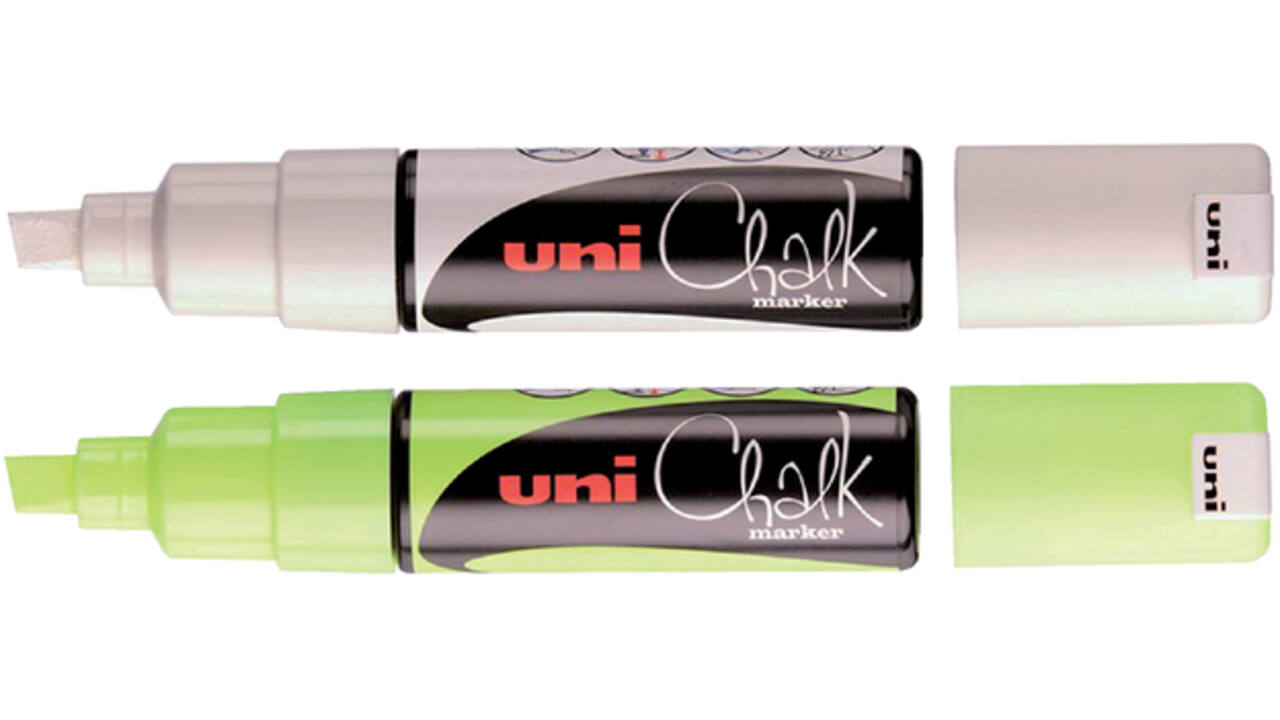 Krijtstift Uni-ball chalk schuin 8.0mm wit