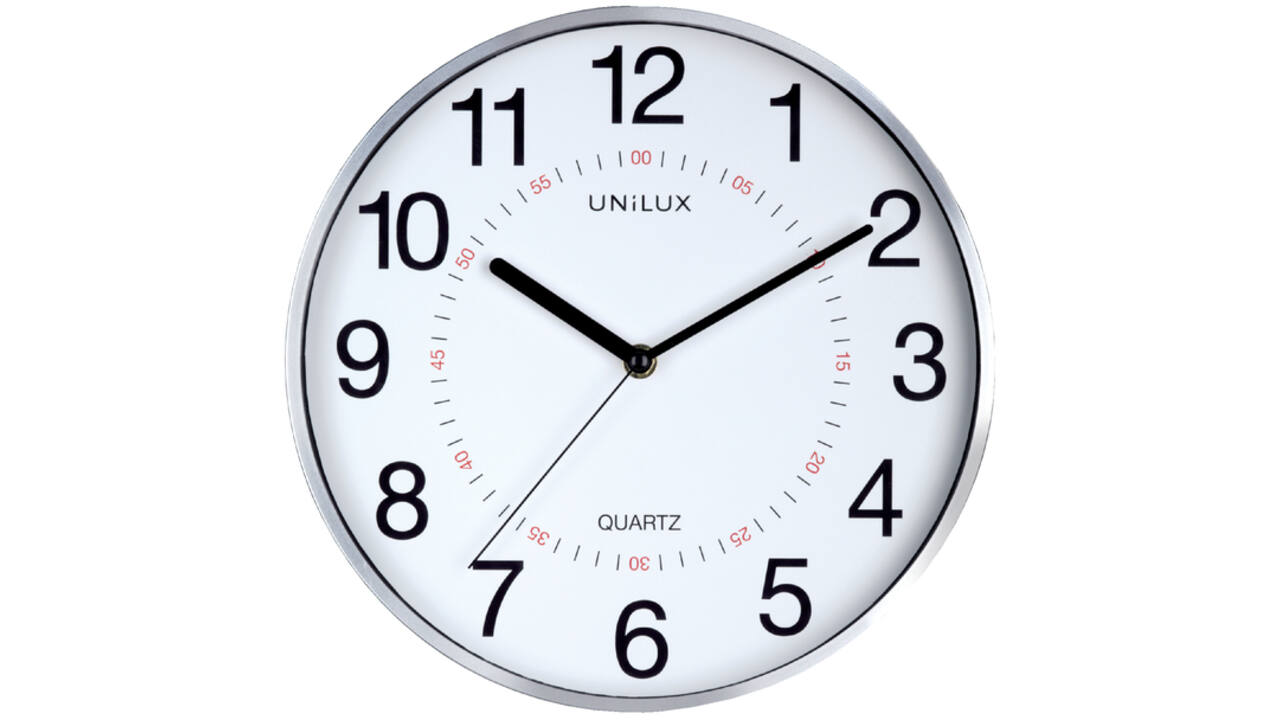 Wandklok Unilux Aria Ø 28.5cm zilvergrijs/wit