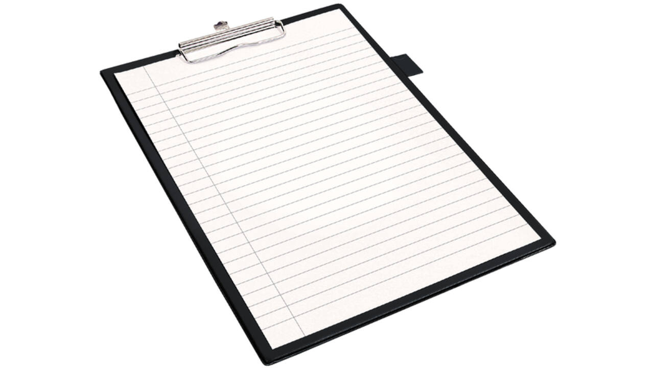 Klembord Quantore A4 staand PVC zwart met 100mm klem + penlus