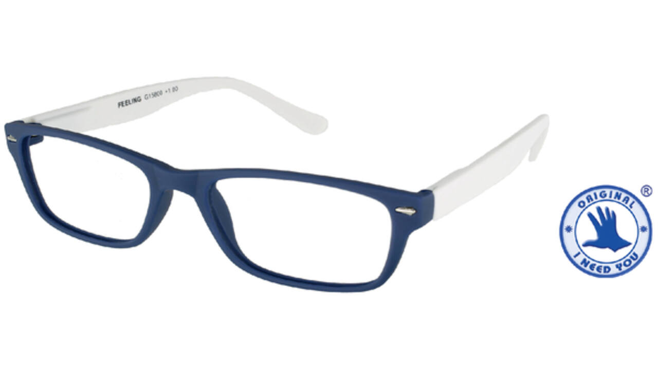 Leesbril I Need You +1.00 dpt Feeling blauw-wit