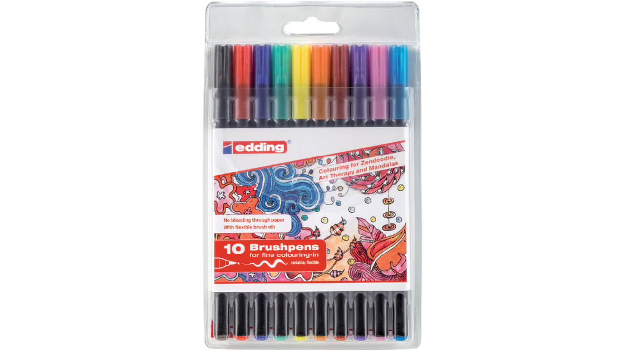 Brushpen edding 1340 assorti etui à 10 stuks