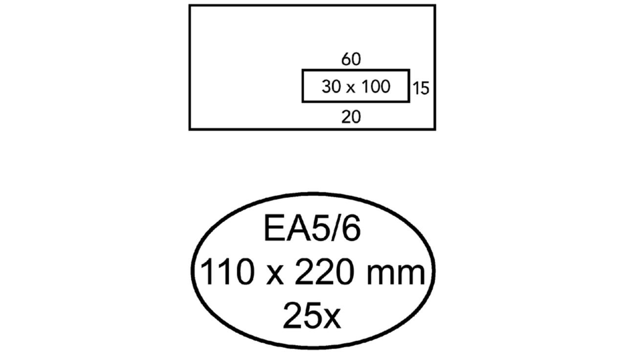 Envelop Quantore 110x220mm venster 3x10cm rechts zelfkl 25st