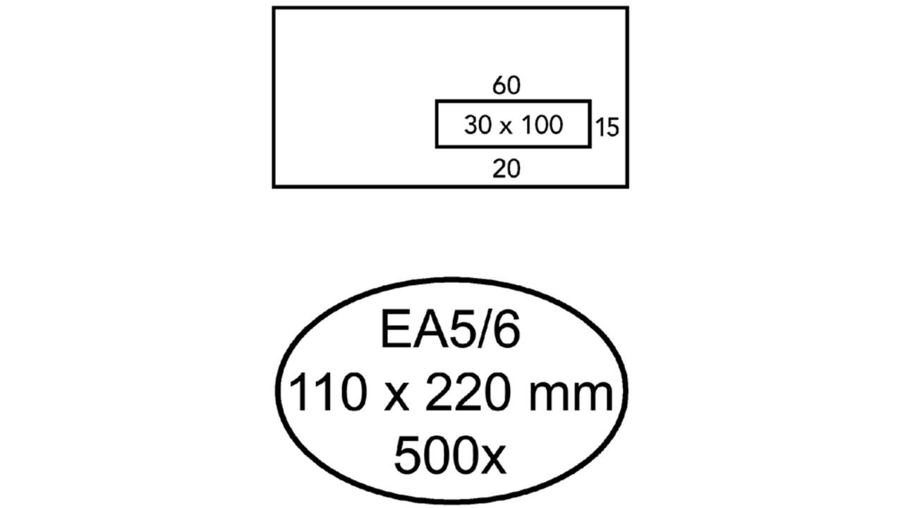 Envelop Quantore 110x220mm venster 3x10cm rechts zelfkl 500s