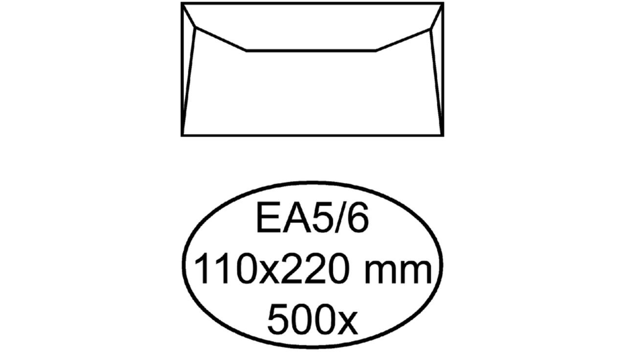 Envelop Hermes bank EA5/6 110x220mm gegomd wit doos à 500 stuks