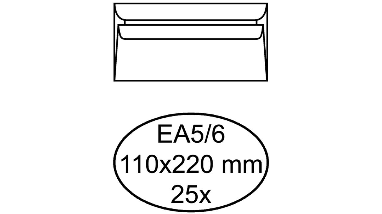 Envelop Quantore bank EA5/6 110x220mm zelfklevend wit 25stuk