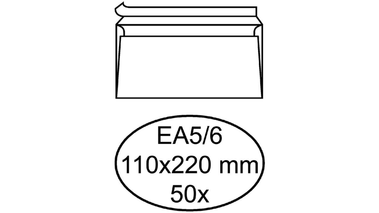 Envelop Hermes bank EA5/6 110x220mm zelfklevend wit pak à 50 stuks