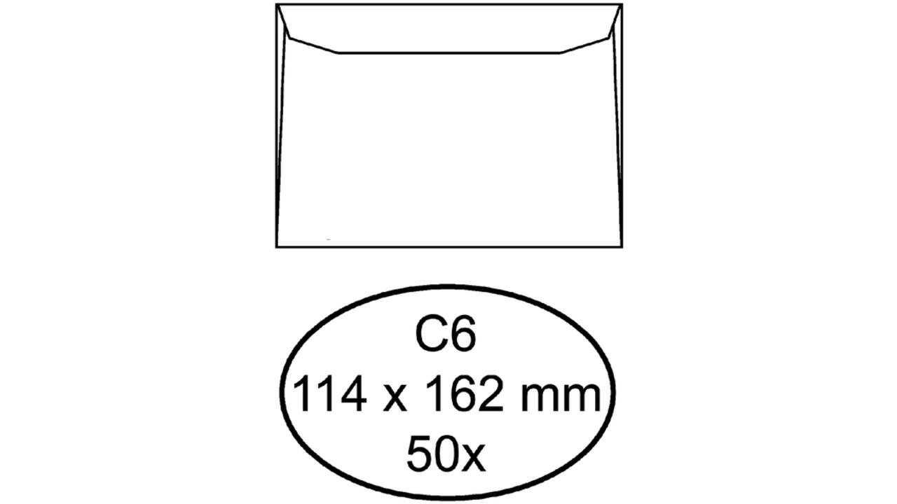 Envelop Hermes bank C6 114x162mm zelfklevend wit pak à 50 stuks