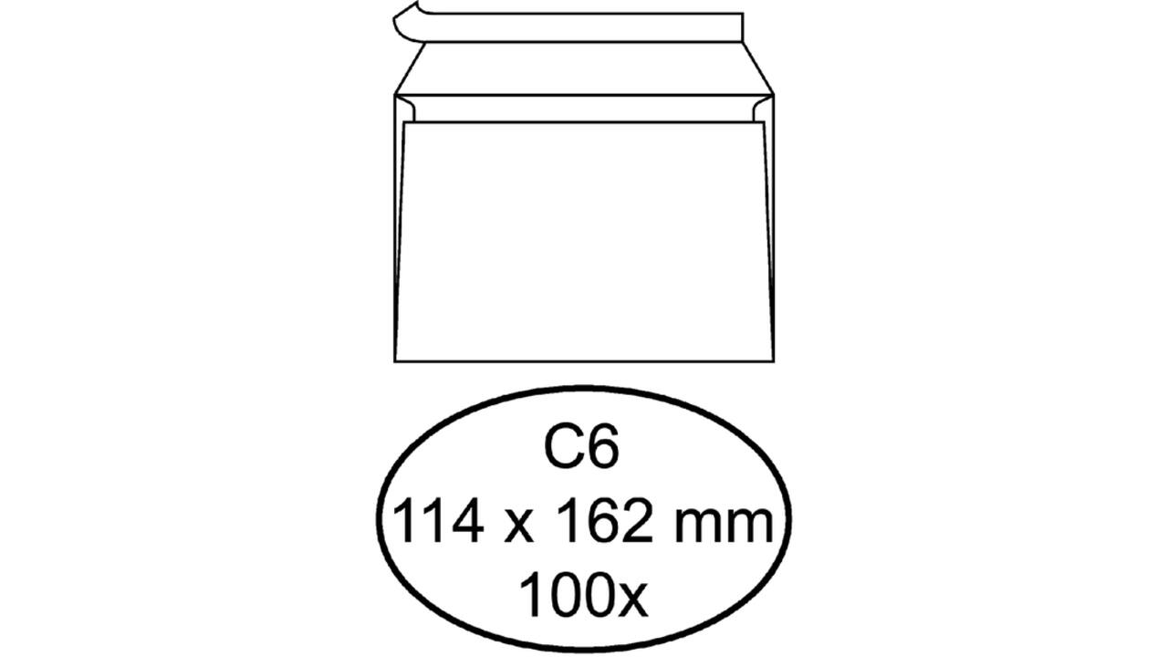 Envelop Quantore bank C6 114x162mm zelfklevend wit 100stuks