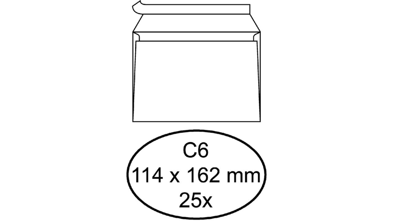 Envelop Quantore bank C6 114x162mm zelfklevend wit 25stuks