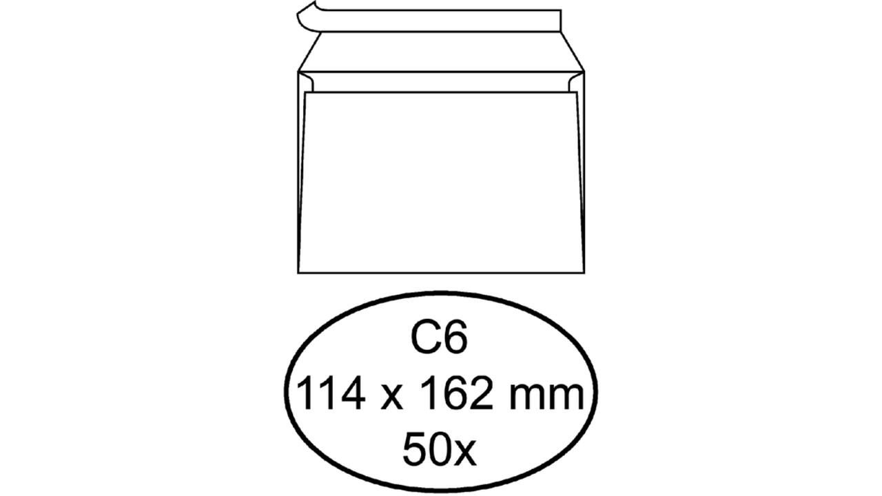 Envelop Quantore bank C6 114x162mm zelfklevend wit 50stuks