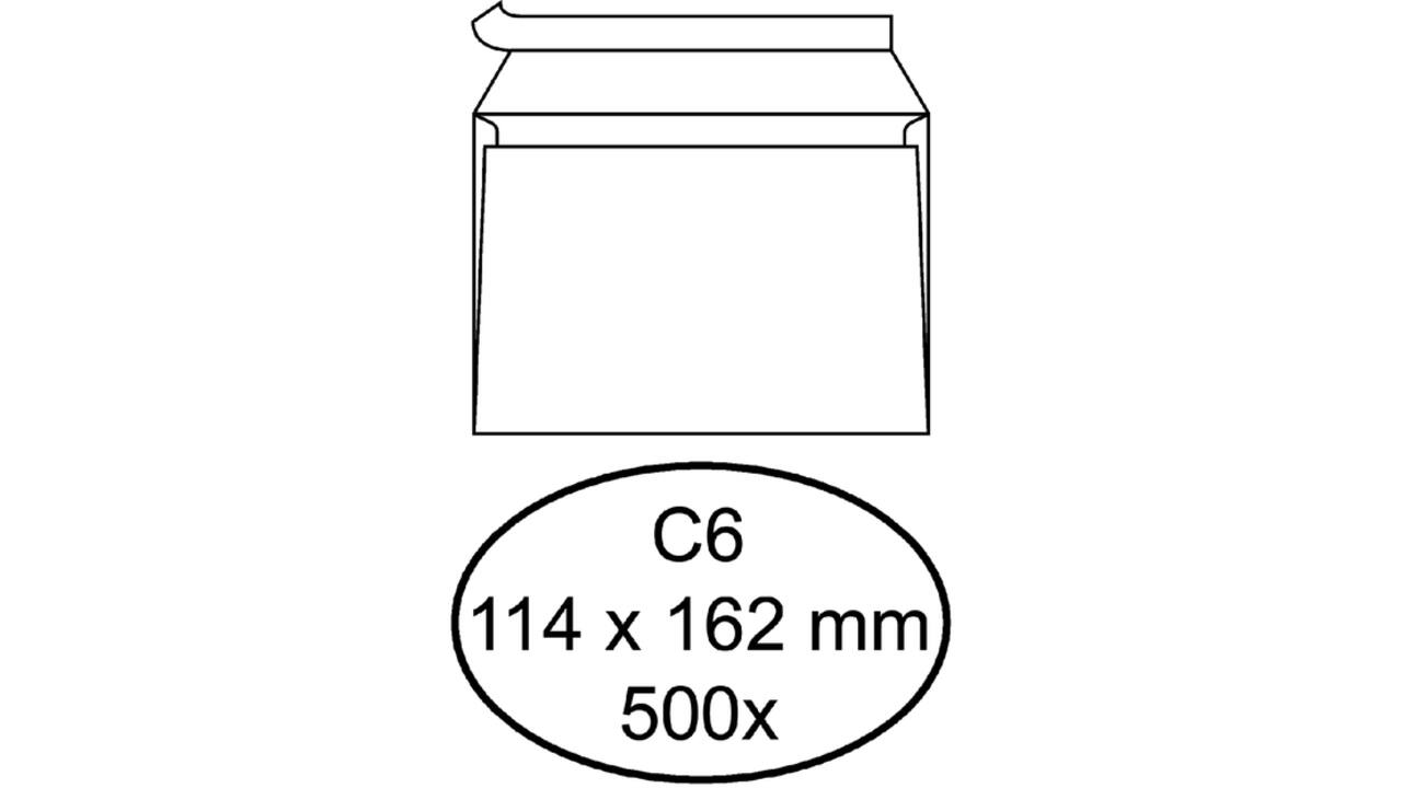 Envelop Quantore bank C6 114x162mm zelfklevend wit 500stuks