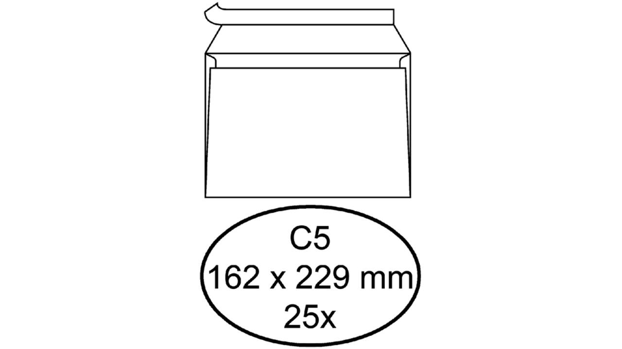 Envelop Quantore bank C5 162x229mm zelfklevend wit 25stuks