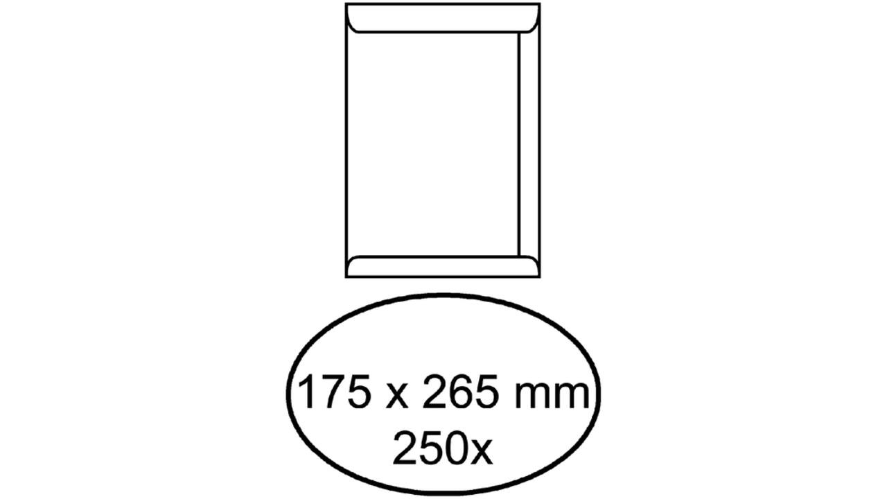 Envelop akte IEZZY 175x265mm zelfklevend 100gr wit 250stuks