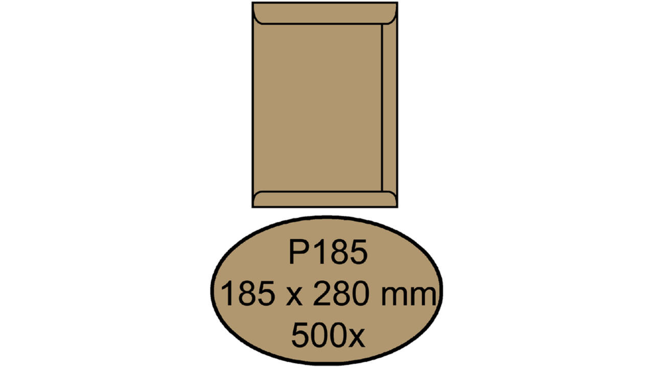 Envelop Quantore akte P185 185x280mm bruinkraft 500 stuks