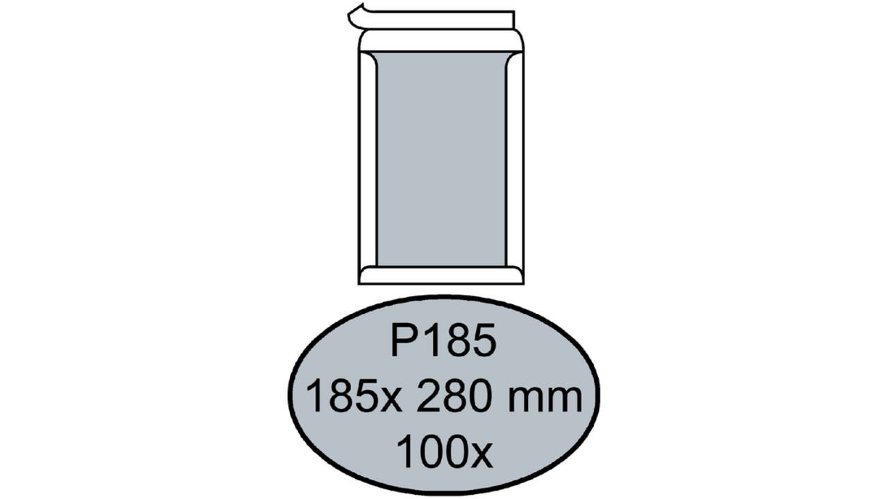 Envelop Quantore bordrug P185 185x280mm zelfkl. wit 100stuks