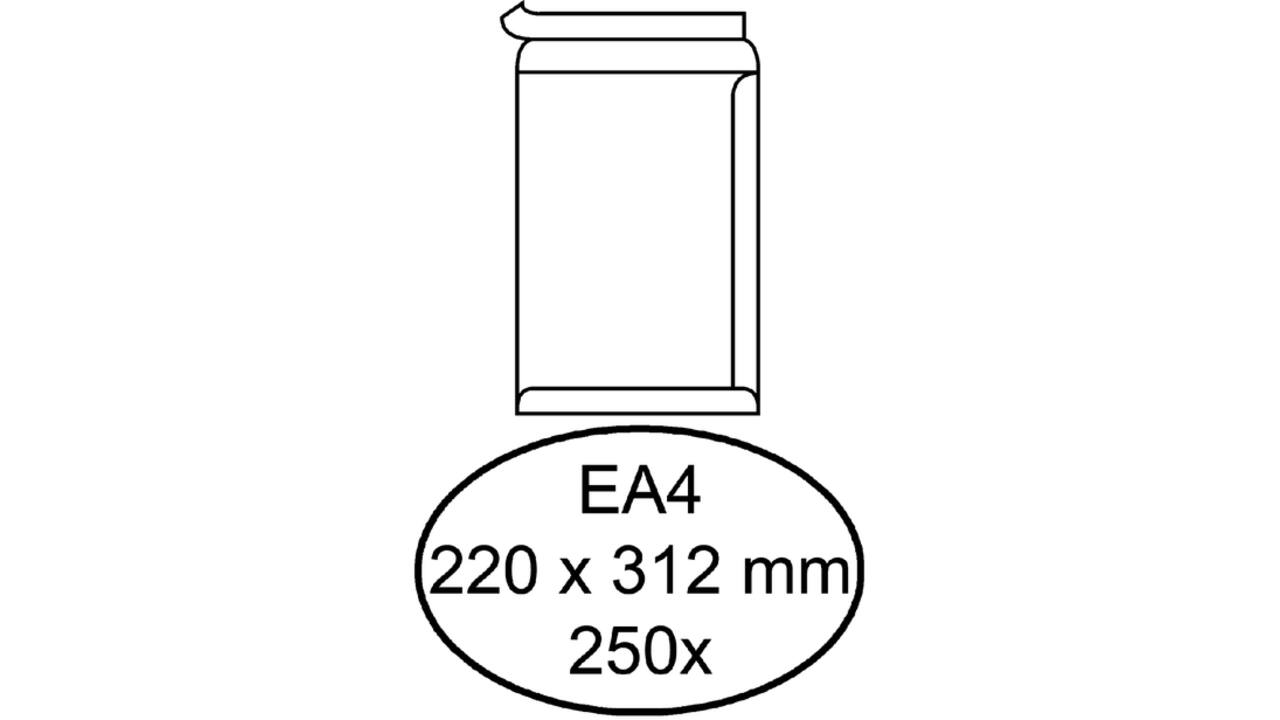 Envelop Hermes akte EA4 220x312mm zelfklevend wit doos à 250 stuks