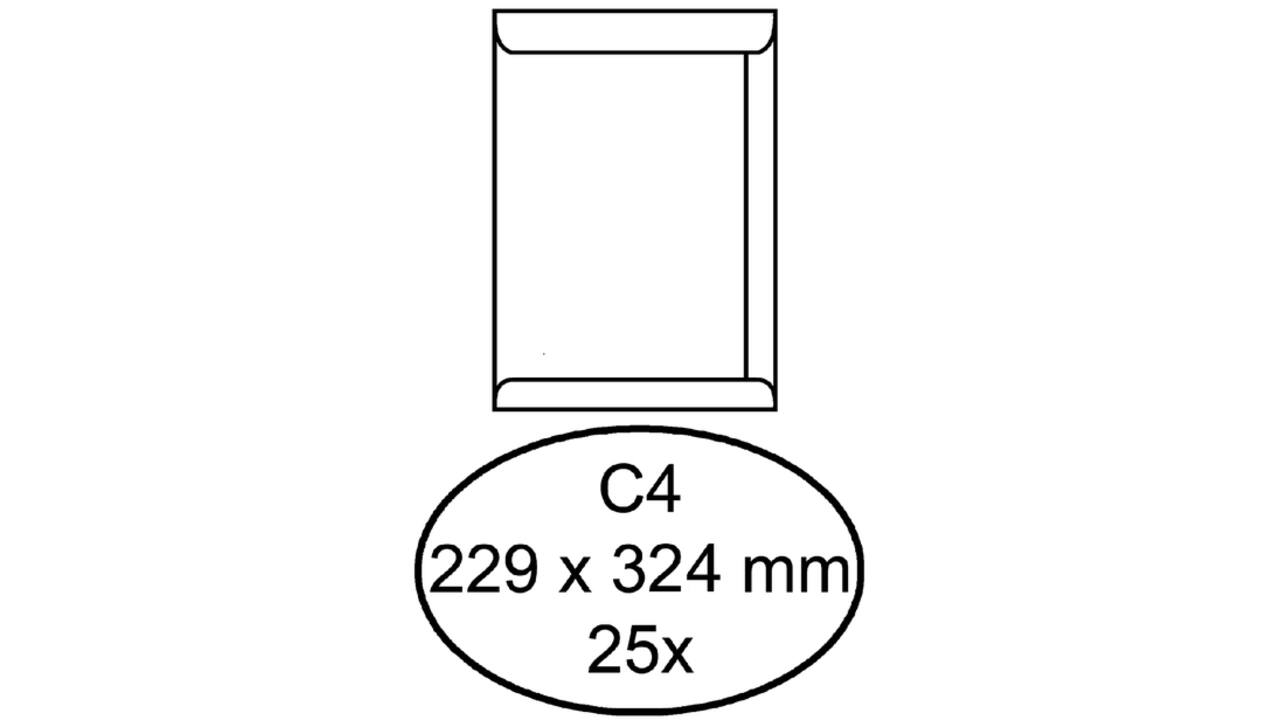 Envelop Hermes akte C4 229x324mm gegomd wit pak à 25 stuks