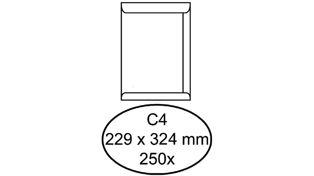 Envelop Hermes akte C4 229x324mm gegomd wit doos à 250 stuks