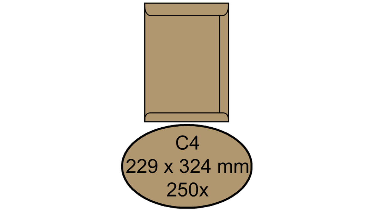 Envelop Quantore akte C4 229x324mm bruinkraft 250stuks