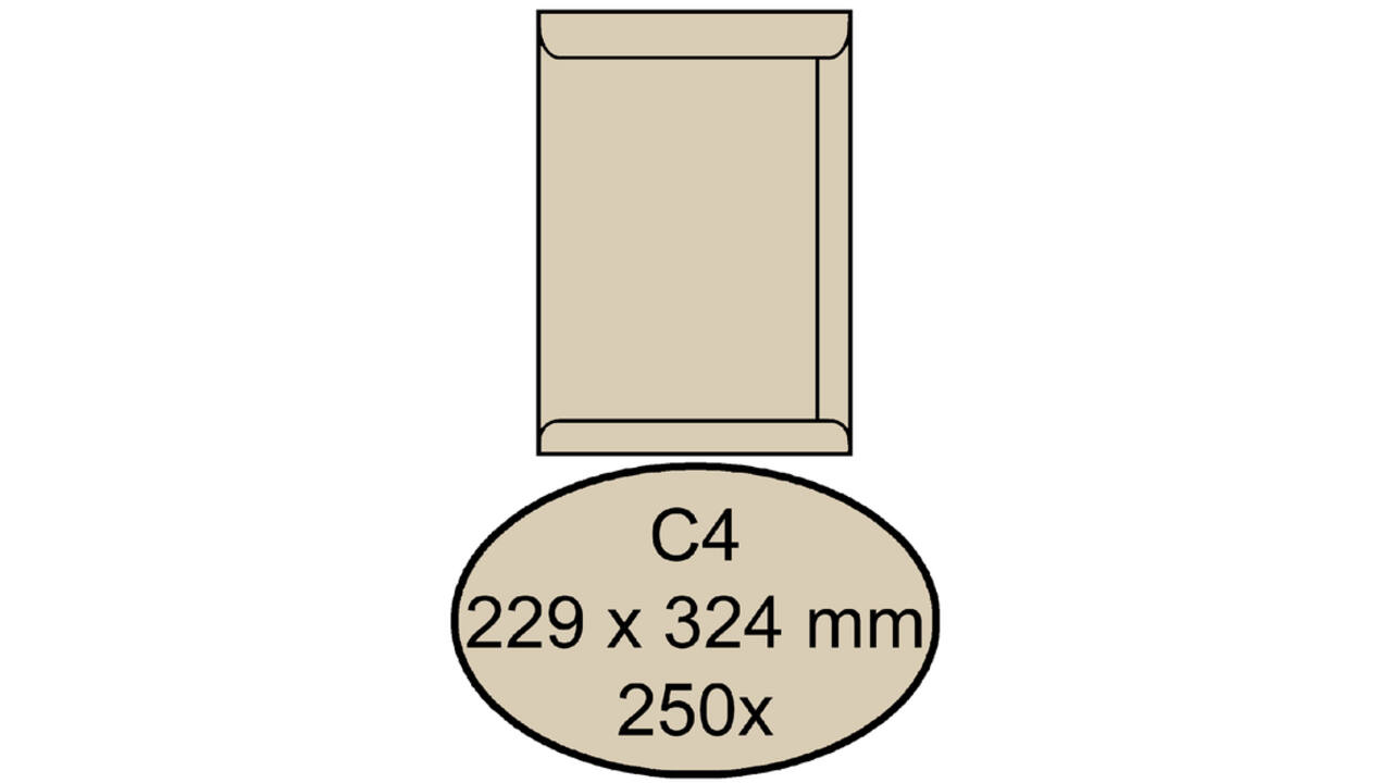 Envelop Quantore akte C4 229x324mm creme kraft 250stuks
