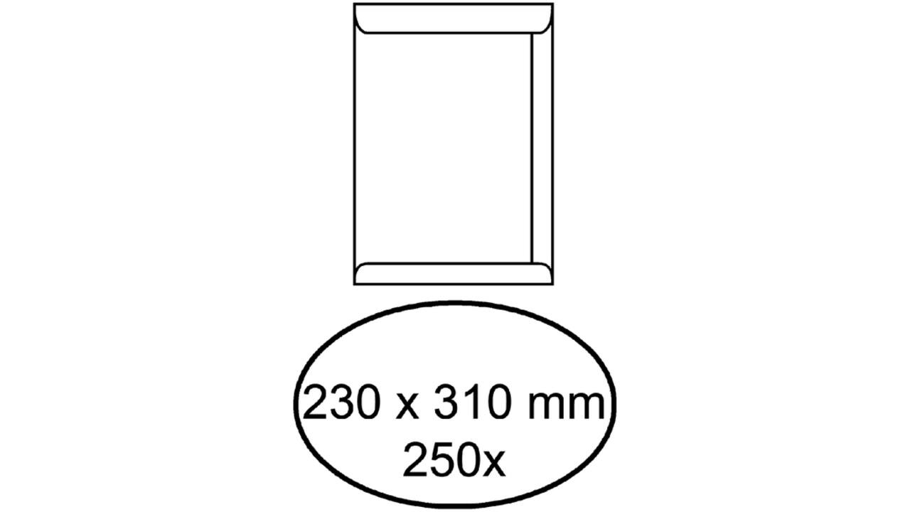 Envelop akte IEZZY 230x310mm zelfklevend 100gr wit 250stuks