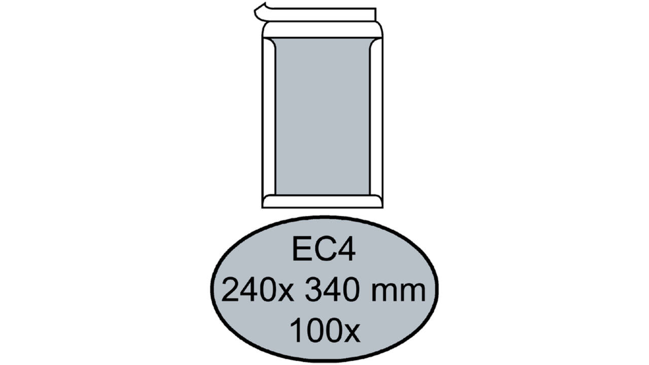 Envelop Quantore bordrug EC4 240x340mm zelfkl. wit 100stuks