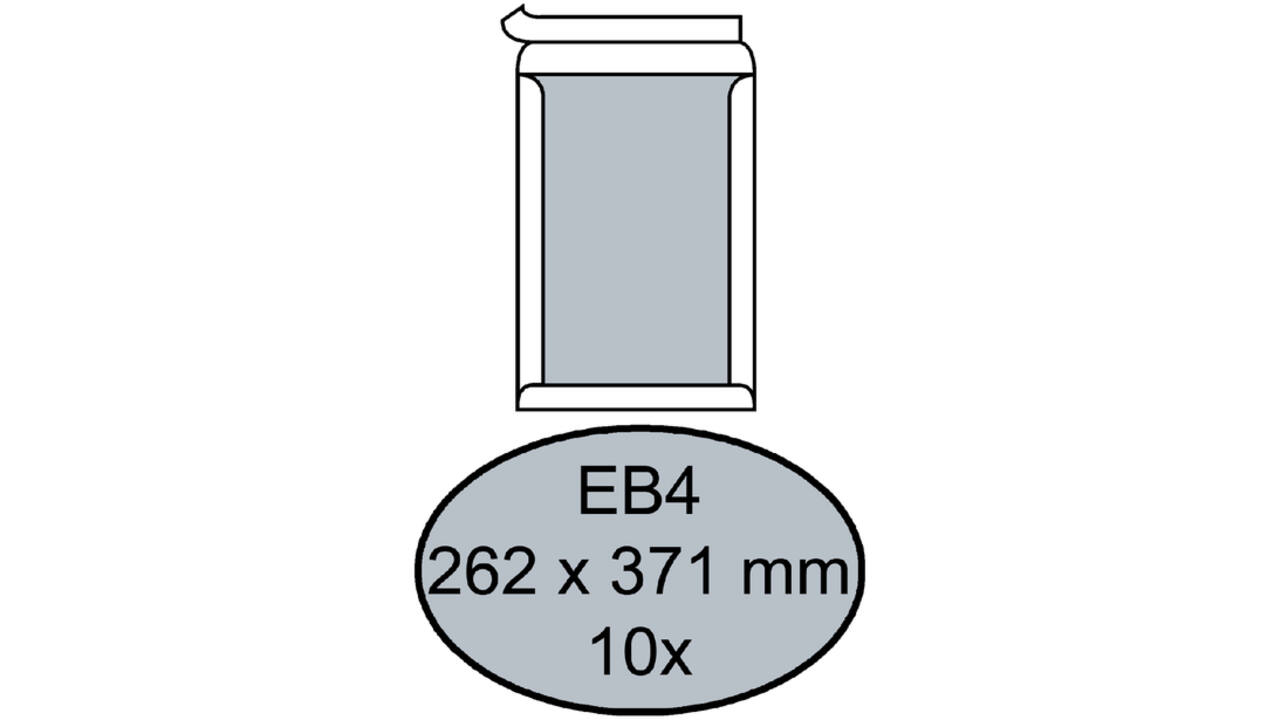 Envelop Quantore bordrug EB4 262x371mm zelfkl. wit 10stuks