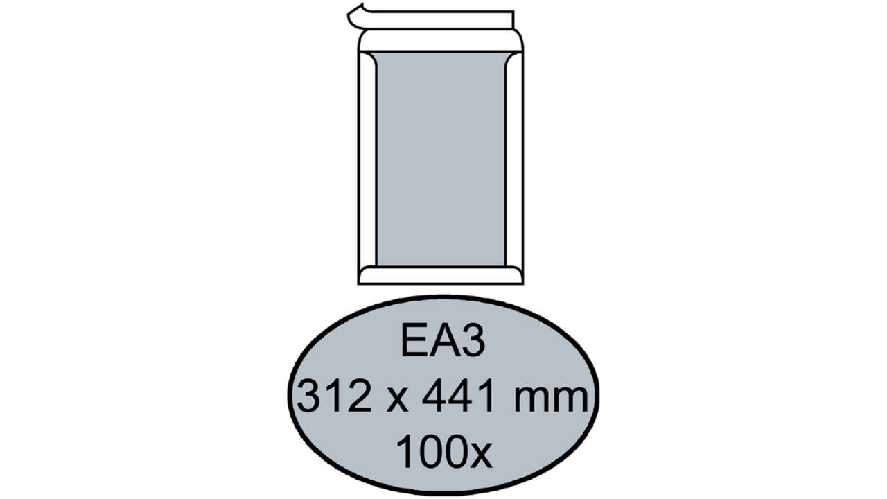 Envelop Quantore bordrug EA3 312x441mm zelfkl. wit 100stuks