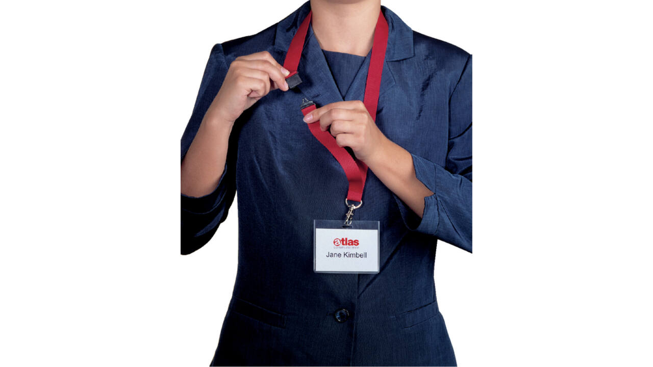 Textielkoord Durable 8137 met karabijnhaak rood
