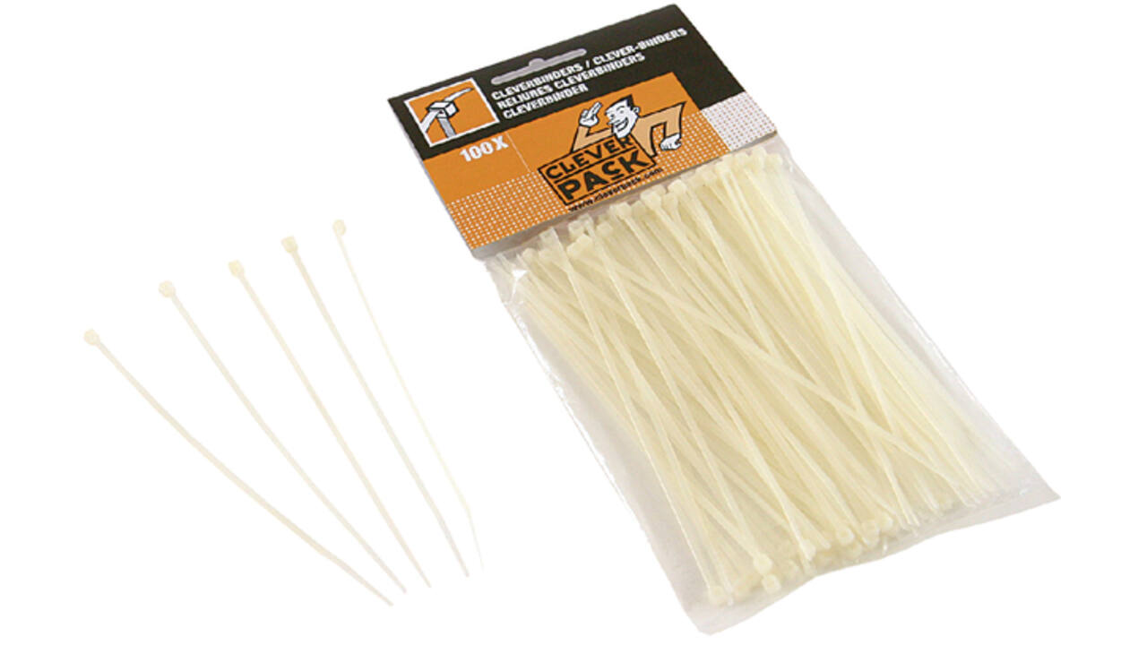 Inbindstrip CleverPack cleverbinder kabel 10/20cm wit