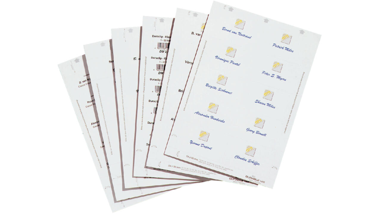Badgekaart Durable 1456 bedrukbaar 60x90mm 160stuks